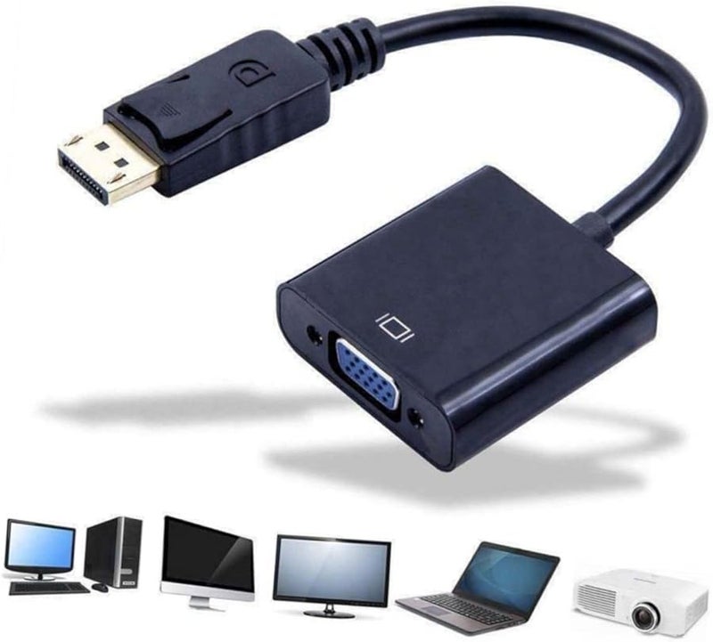 Displayport to USB Video Converter Adapter for Multi Monitor Projector Setup Black - Image 1